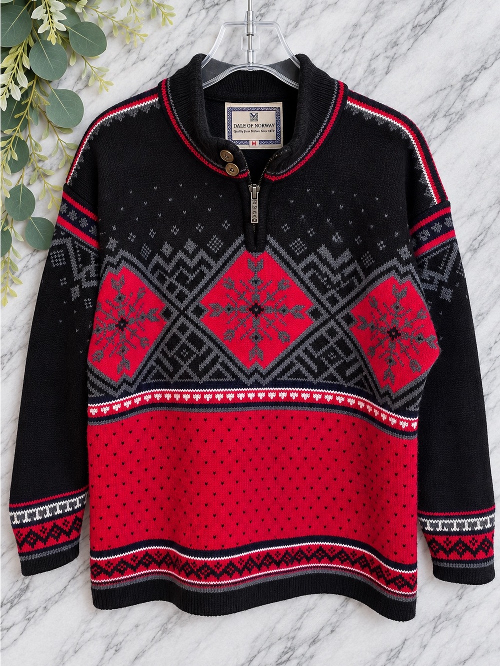 Dale of Norway Dale Sport Wool Nordic Ski Sweater Made in Norway M Winter Warm